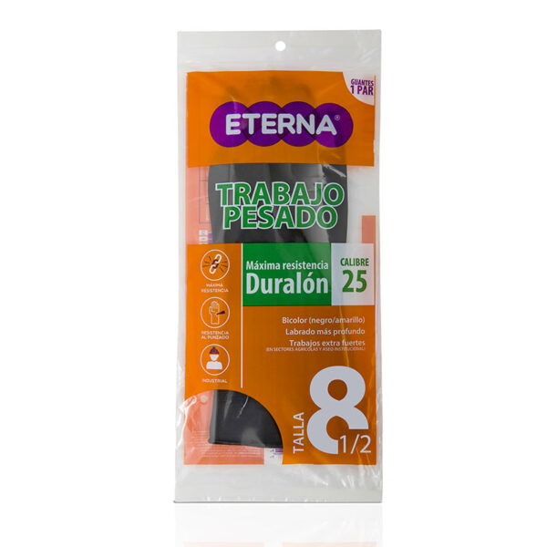 GUANTE IND.DURALON NEGRO C.25 8 1/2
