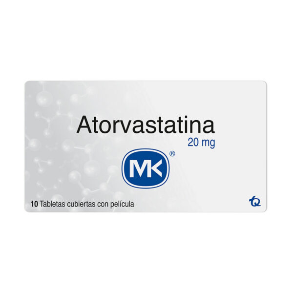 ATORVASTATINA 20 MG 10 TABLETAS MK