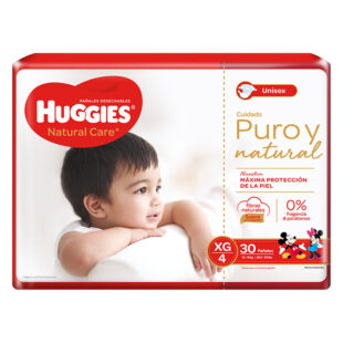 PAN.HUGGIES NAT.CARE NINO ET.4 XG 30 UDS