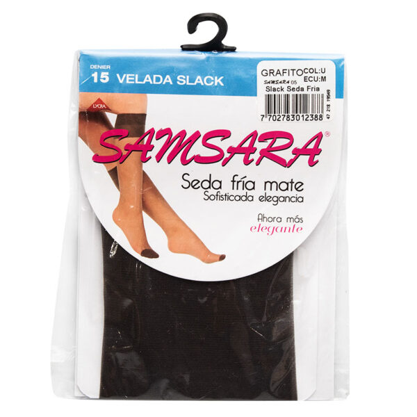 MEDIAS SAMSARA SLACK SEDA FRIA GRAFITO