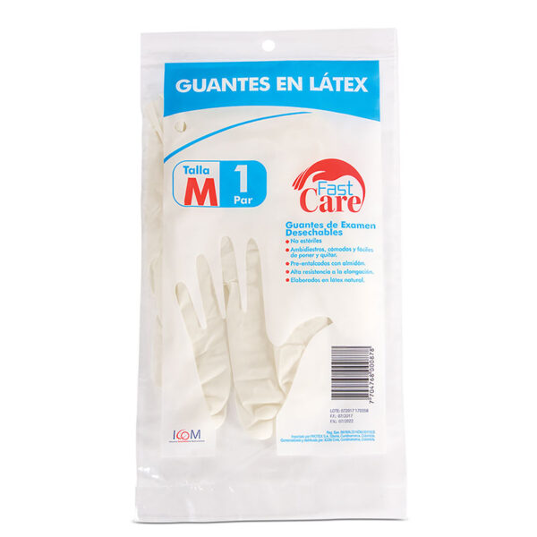 GUANTE FAST CARE LATEX T.M 12 PARES