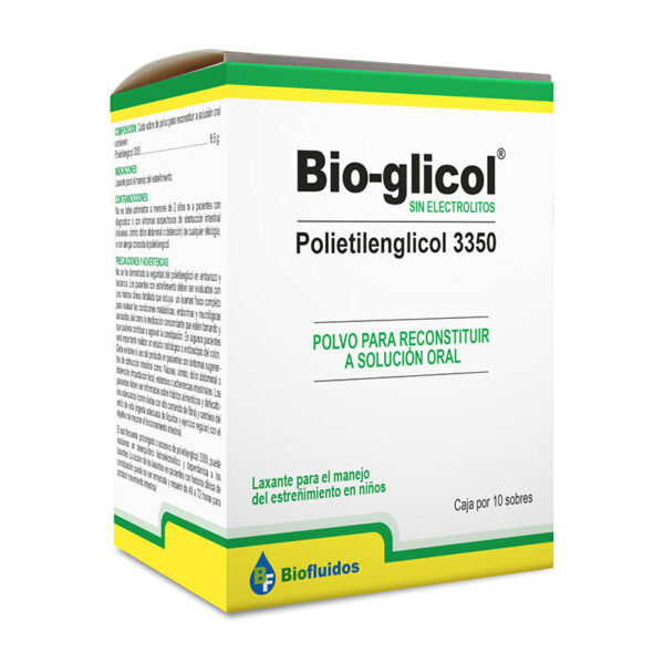 BIO GLICOL POLVO SIN ELECTROLITOS NIÑO  CAJA POR 10 SOBRES