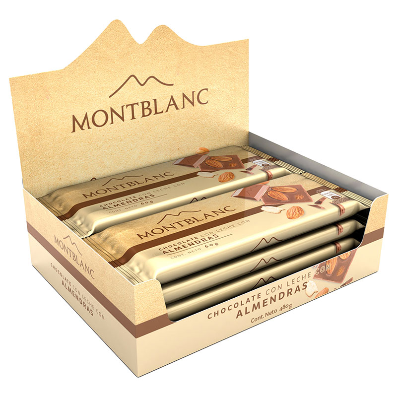 Chocolate Montblanc Almendra Leche 60 Gr 8 Unidades - Imagen 2
