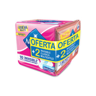 Toalla Nosotras Invisible Rapigel 10 Unidades + 2 Toallas Multiestilo