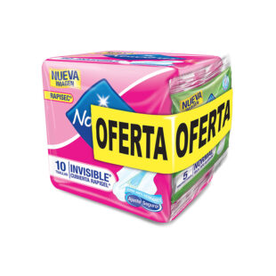 Toalla Nosotras Invisible Rapigel 10 Unidades + 5 Protectores