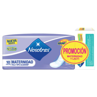 Toalla Nosotras Maternidad Tela 10 Unidades 4201 + Protectores Lacti
