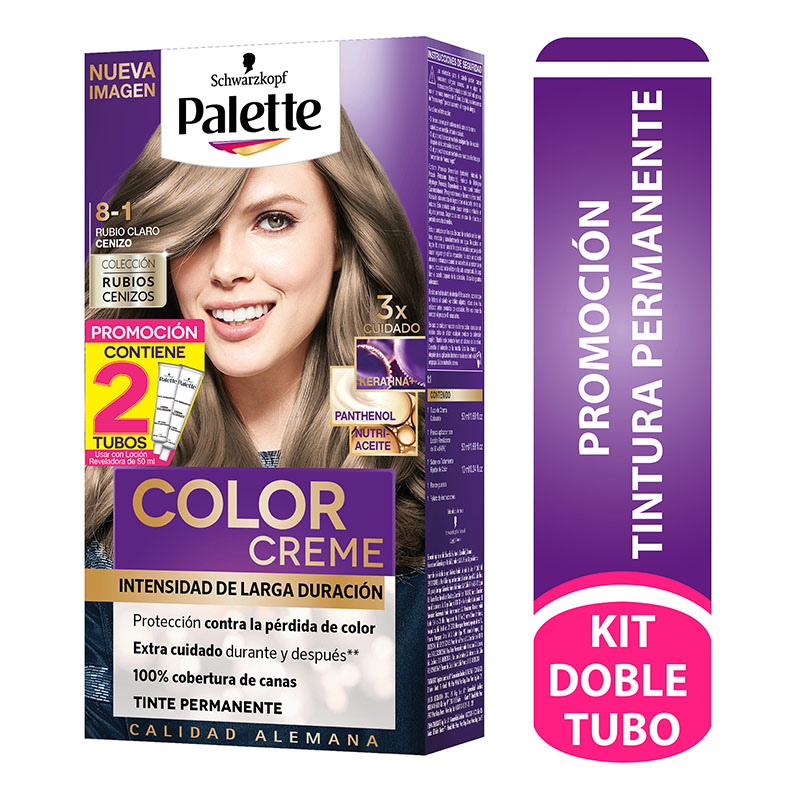 Palette Color Creme Kit 8-1 Rubio Claro Cenizo +D T