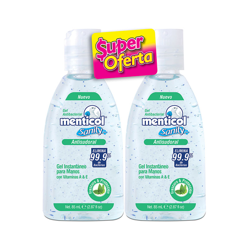 2 Gel Menticol Sanity Antisudor 85 Precio Especial