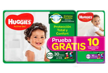 Pañal Huggies Active Sec Etapa 3 Grande 30 Unidades Gratis 10 Pañitos