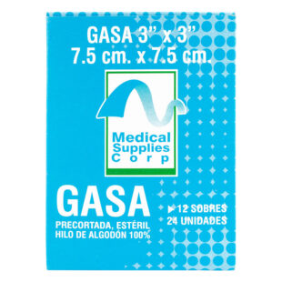 Gasa Medical Esteril 3X3X2 Yd 24 Uds